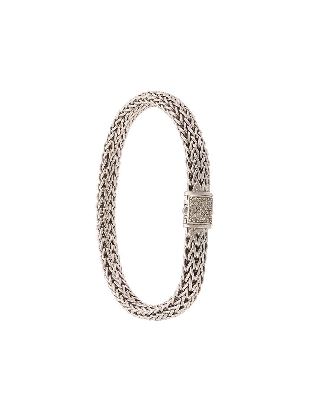 John Hardy Classic Chain 6.5毫米密镶钻石手链 - 银色