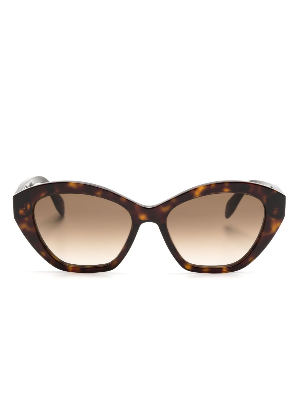 Alexander McQueen Eyewear 玳瑁纹猫眼框太阳眼镜 - 褐色