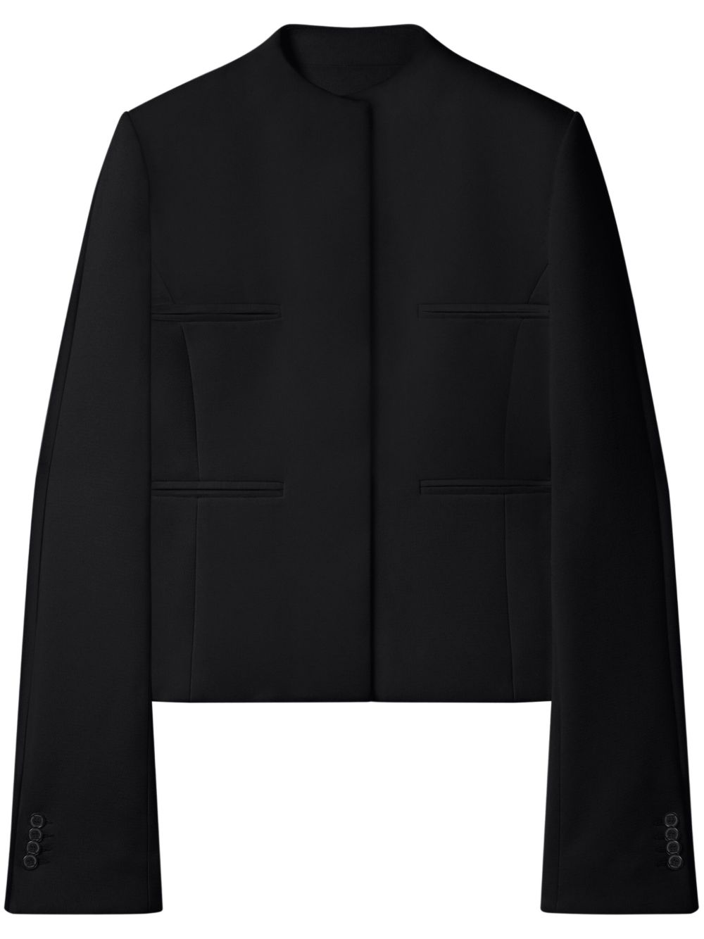 Courrèges Heritage 隐藏式开合绉纱夹克 - 黑色