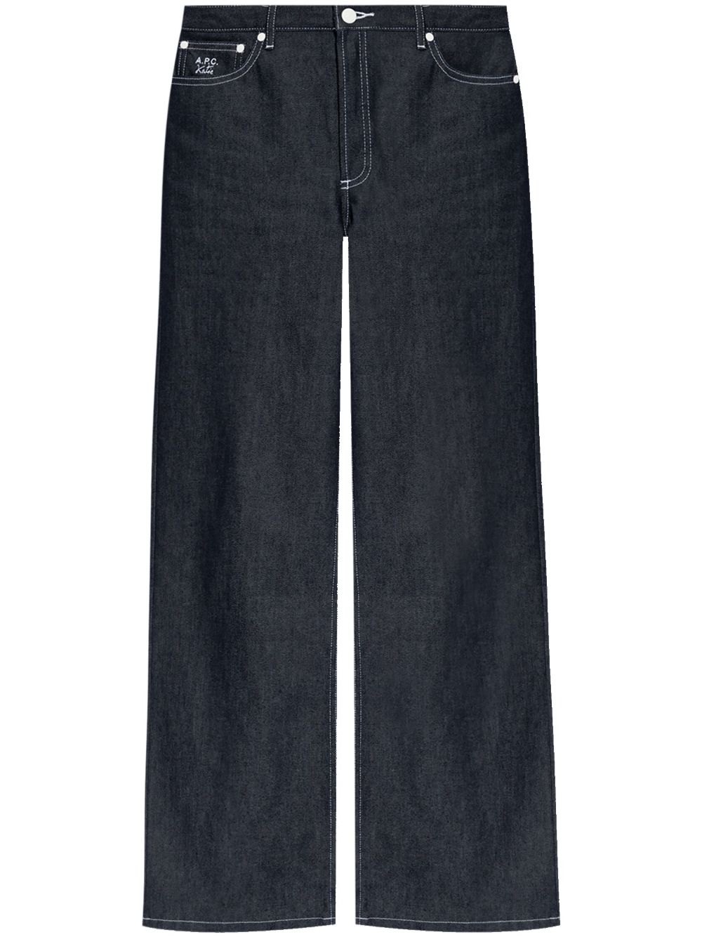 A.P.C. x Katie Holmes 阔腿牛仔裤 - 蓝色