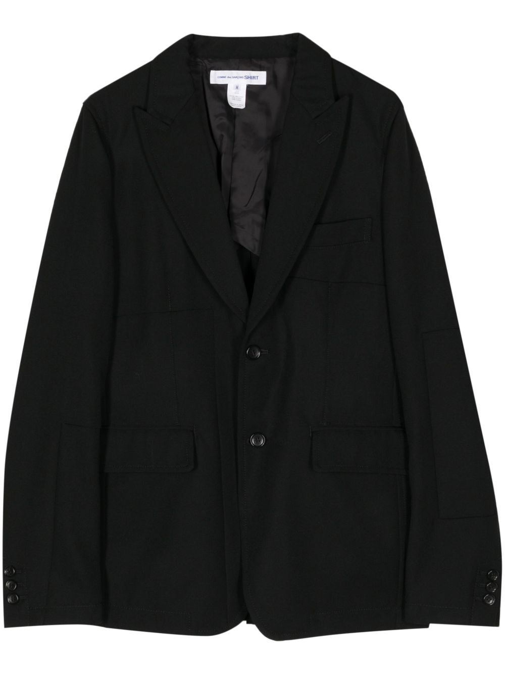 Comme Des Garçons Shirt 单排扣羊毛西装夹克 - 黑色