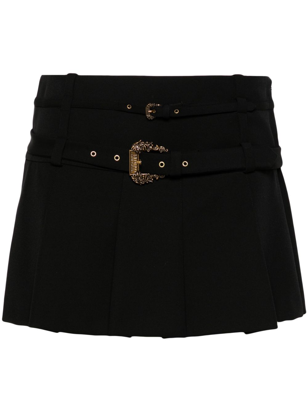 Versace Jeans Couture 束腰百褶半身裙 - 黑色
