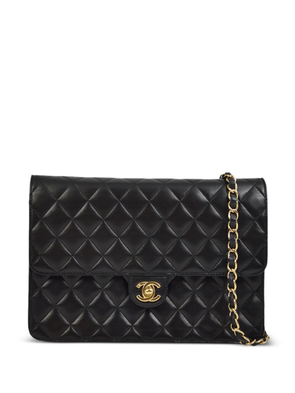 CHANEL Pre-Owned CC 旋锁菱纹绗缝单肩包（2008年典藏款） - 黑色