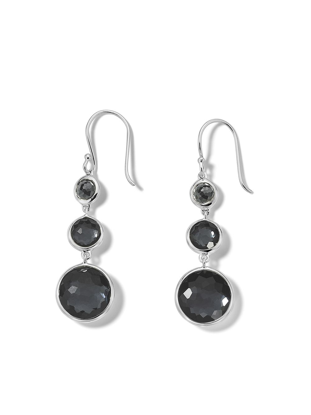 IPPOLITA 3颗矿石吊饰耳环 - 银色