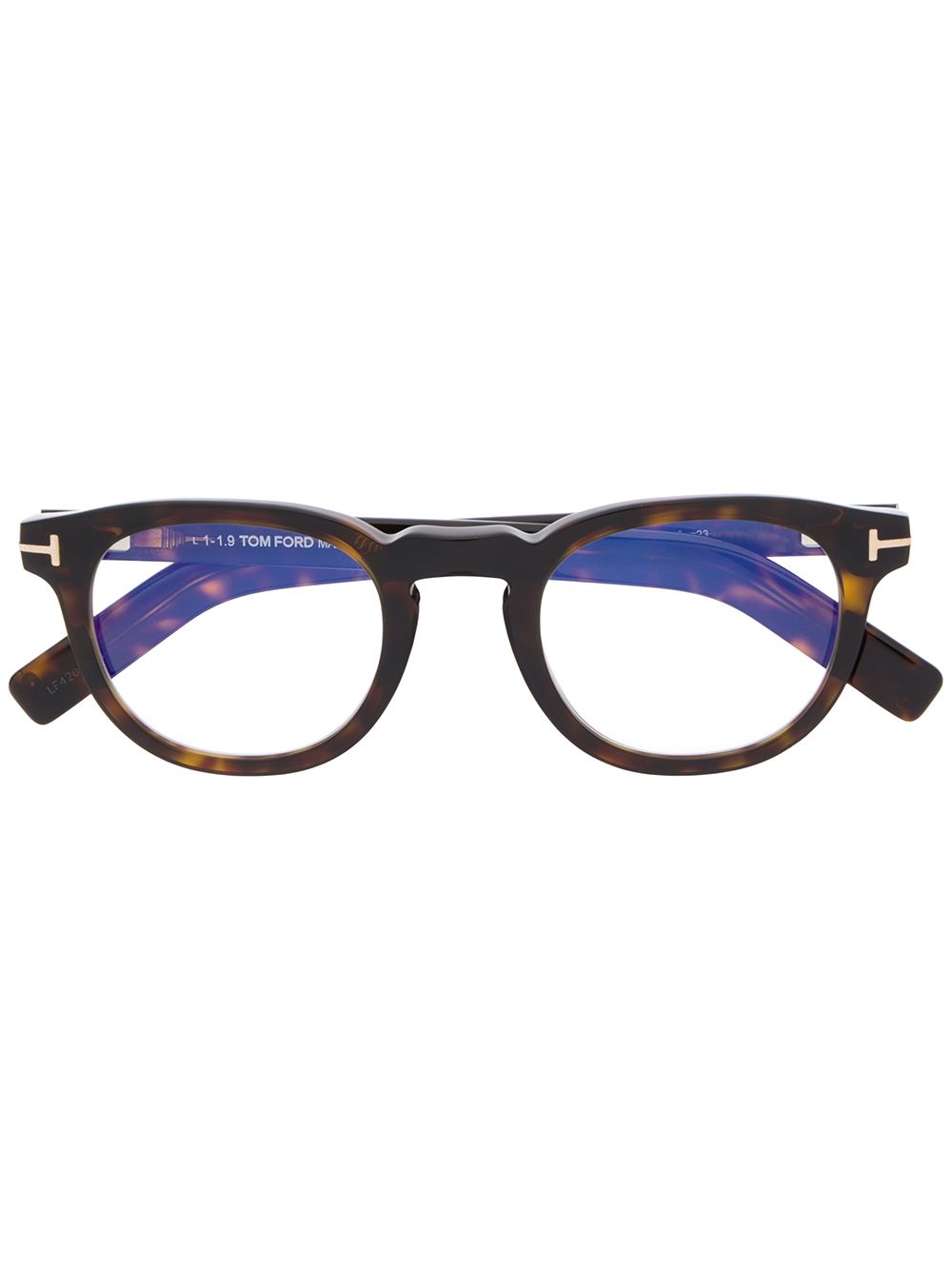 TOM FORD Eyewear 圆框眼镜 - 褐色