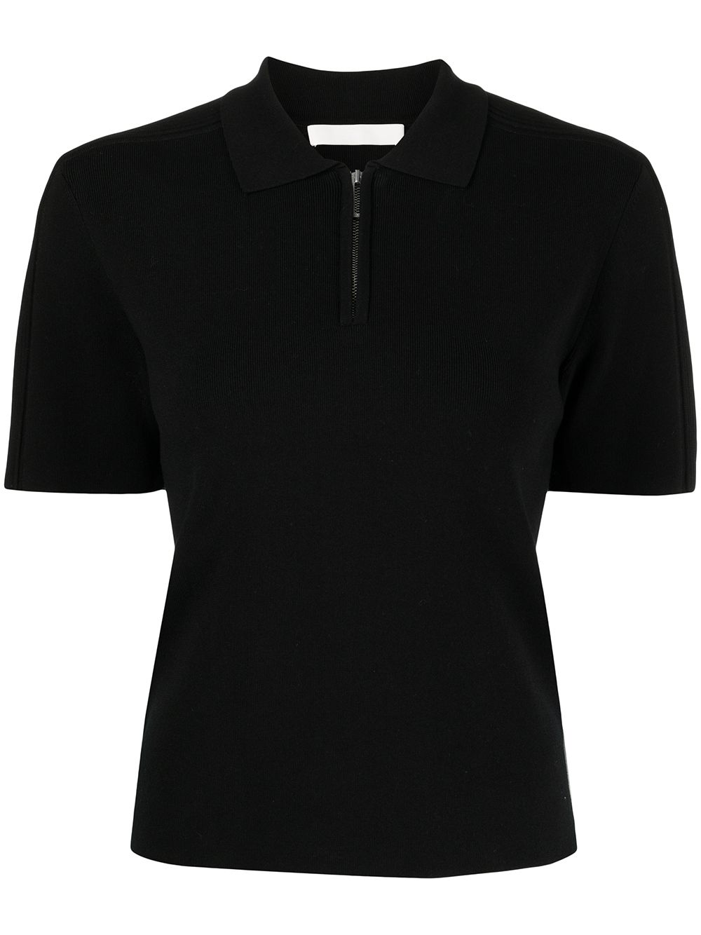 Dion Lee 拉链领短袖polo领上衣 - 黑色