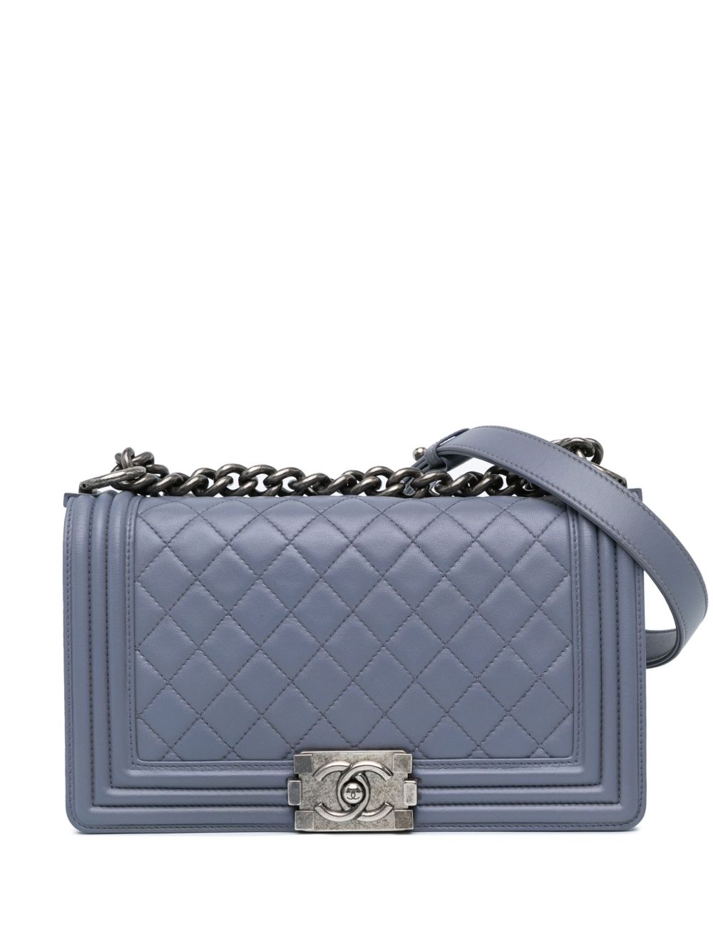 CHANEL Pre-Owned Medium Lambskin Boy Flap 斜挎包（2012年典藏款） - 紫色
