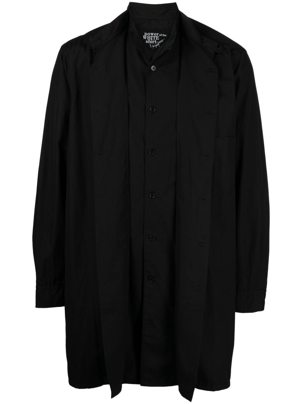 Yohji Yamamoto 长袖分层式衬衫 - 黑色
