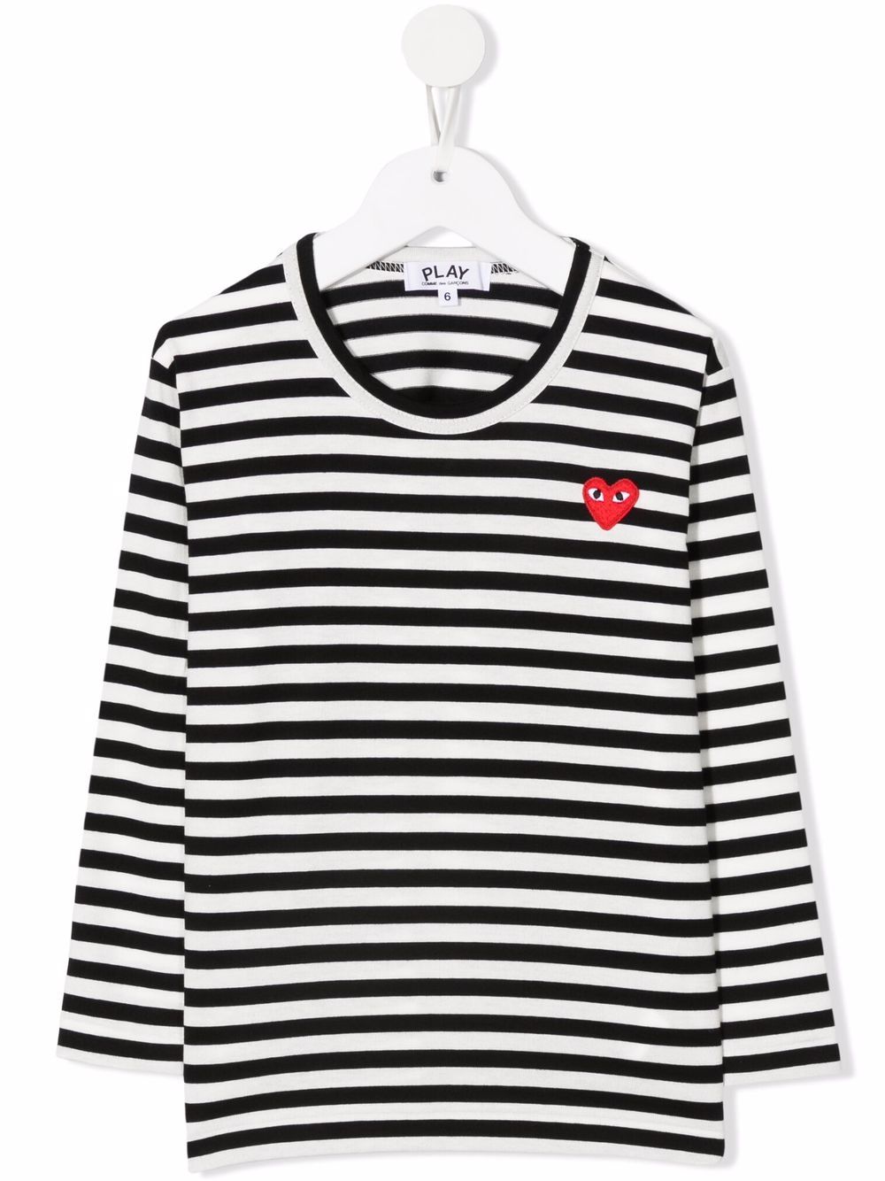 Comme Des Garçons Play Kids 爱心贴花棉T恤 - 黑色