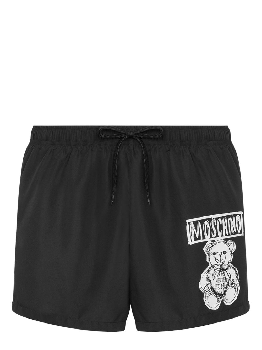 Moschino Teddy Bear 贴花泳裤 - 黑色