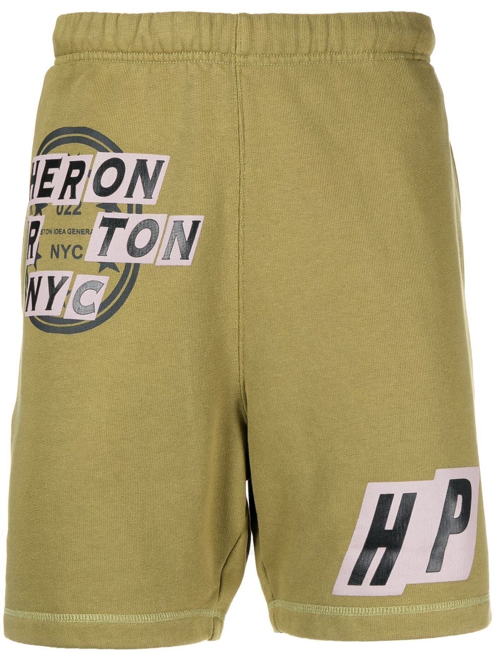 Heron Preston logo印花运动短裤 - 绿色