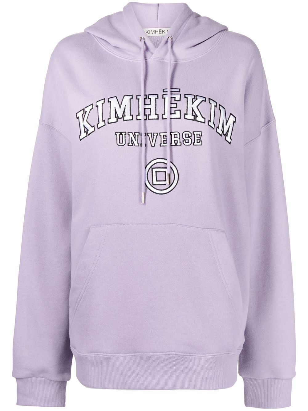 Kimhekim logo刺绣棉连帽衫 - 紫色