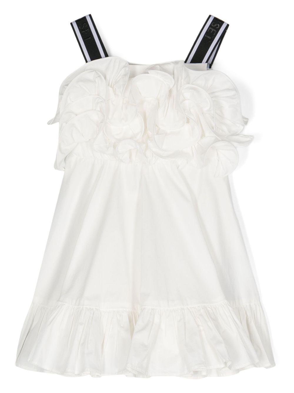 TWINSET Kids 荷叶边细节府绸连衣裙 - 白色