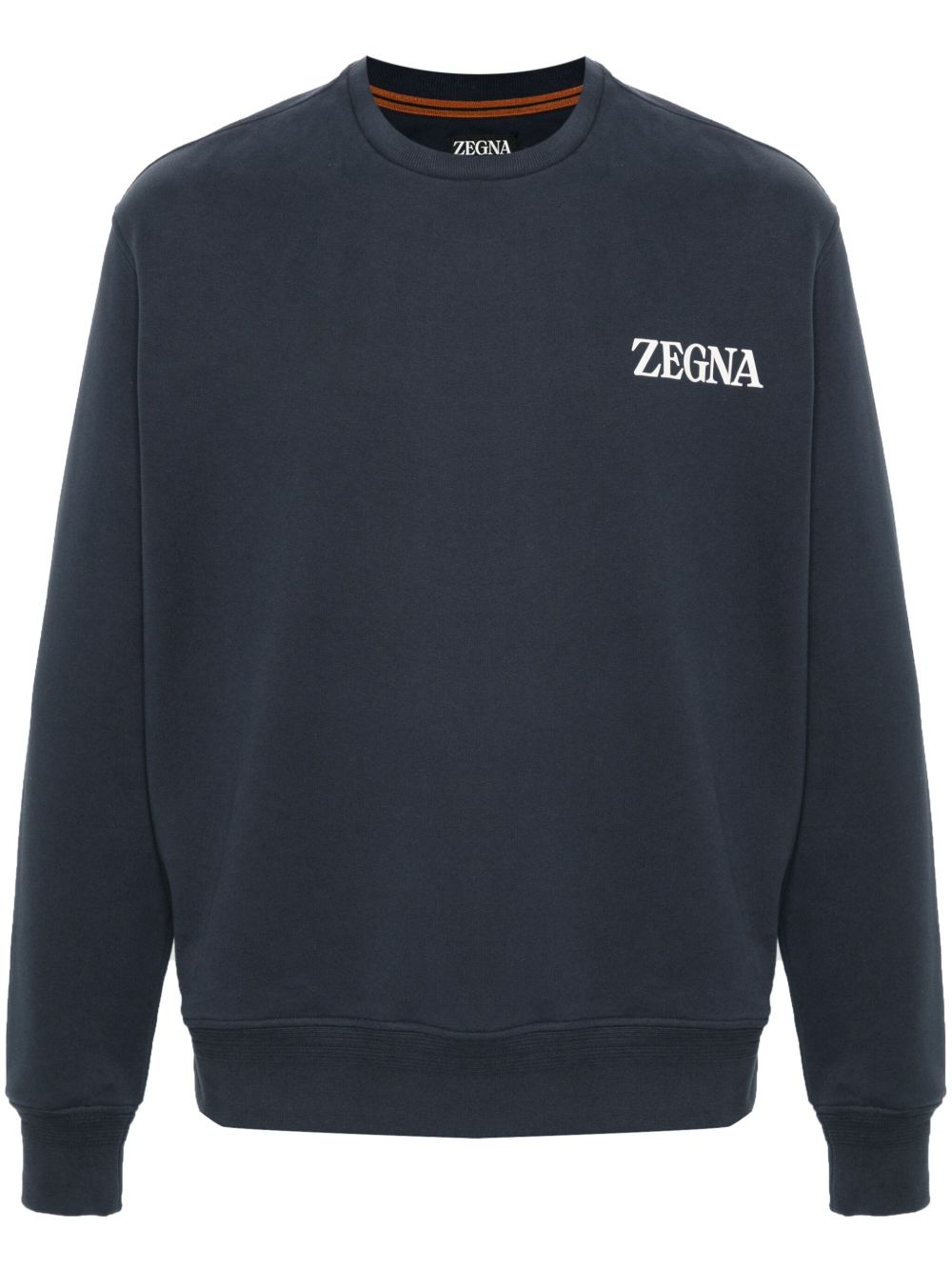 Zegna logo印花卫衣 - 蓝色
