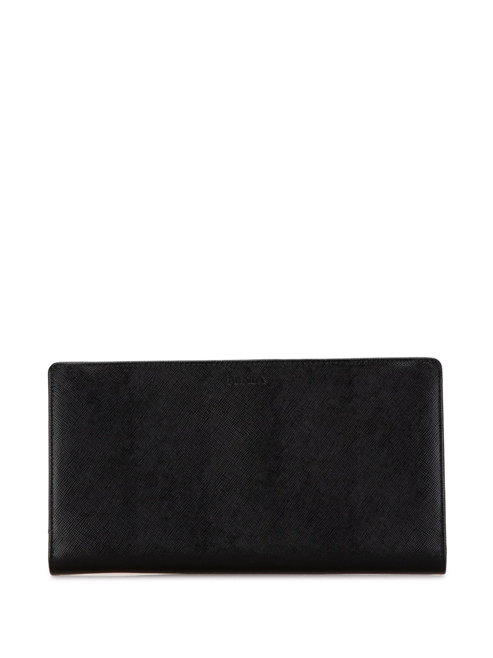 Prada Pre-Owned Saffiano 皮质长款钱包（2010-2023年典藏款） - 黑色