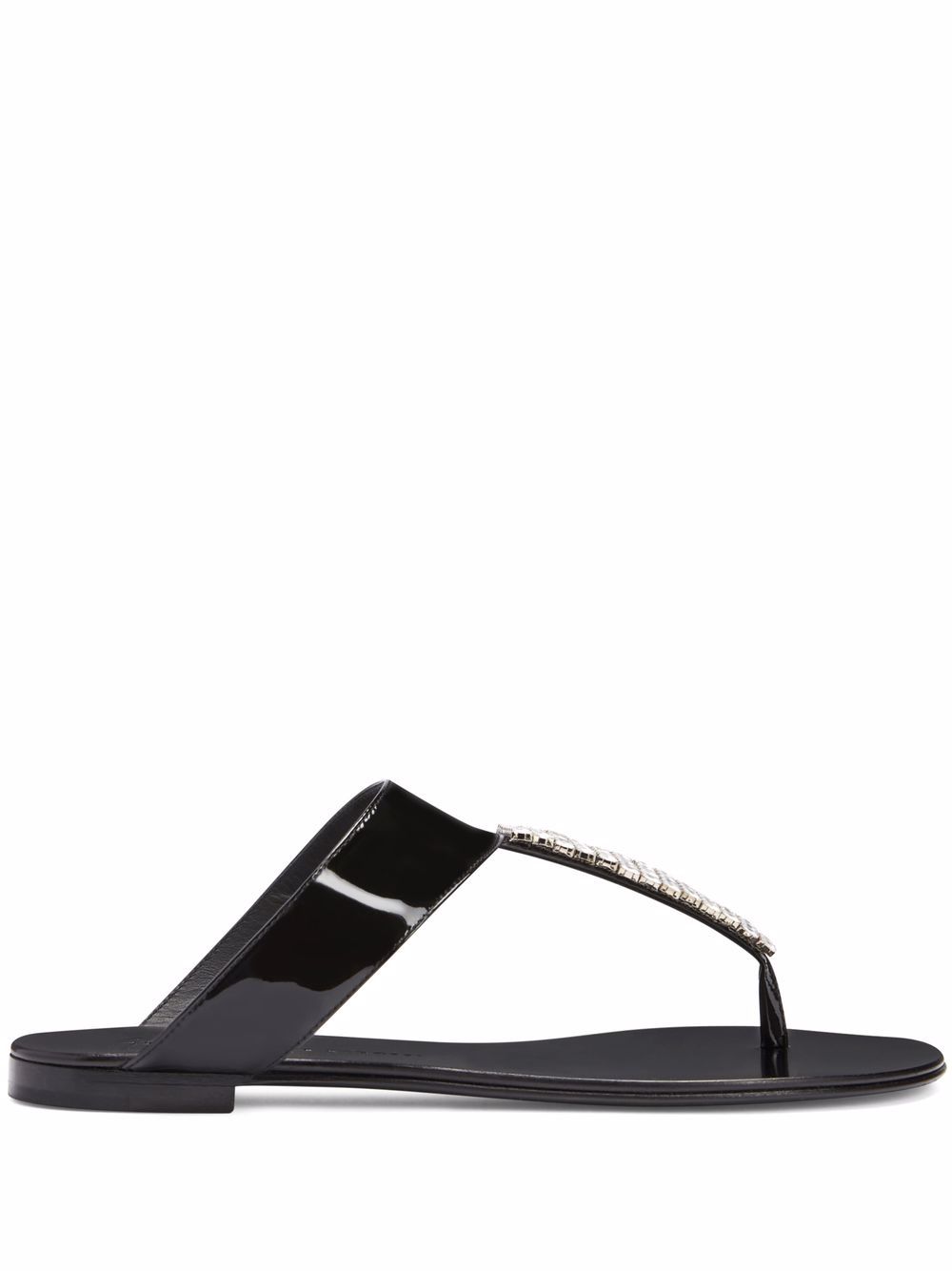 Giuseppe Zanotti Cleta 平底凉鞋 - 黑色