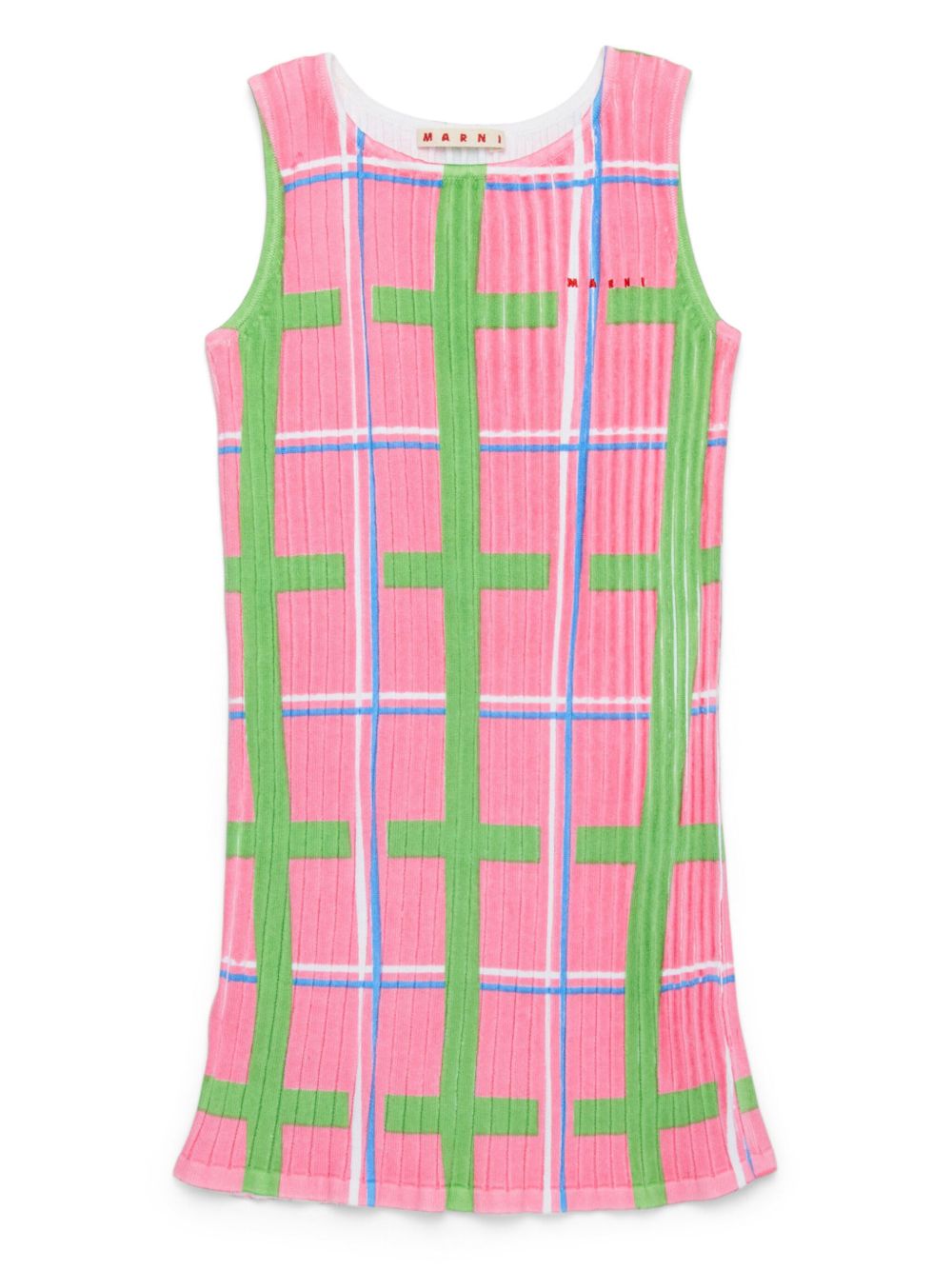 Marni Kids 格纹连衣裙 - 粉色