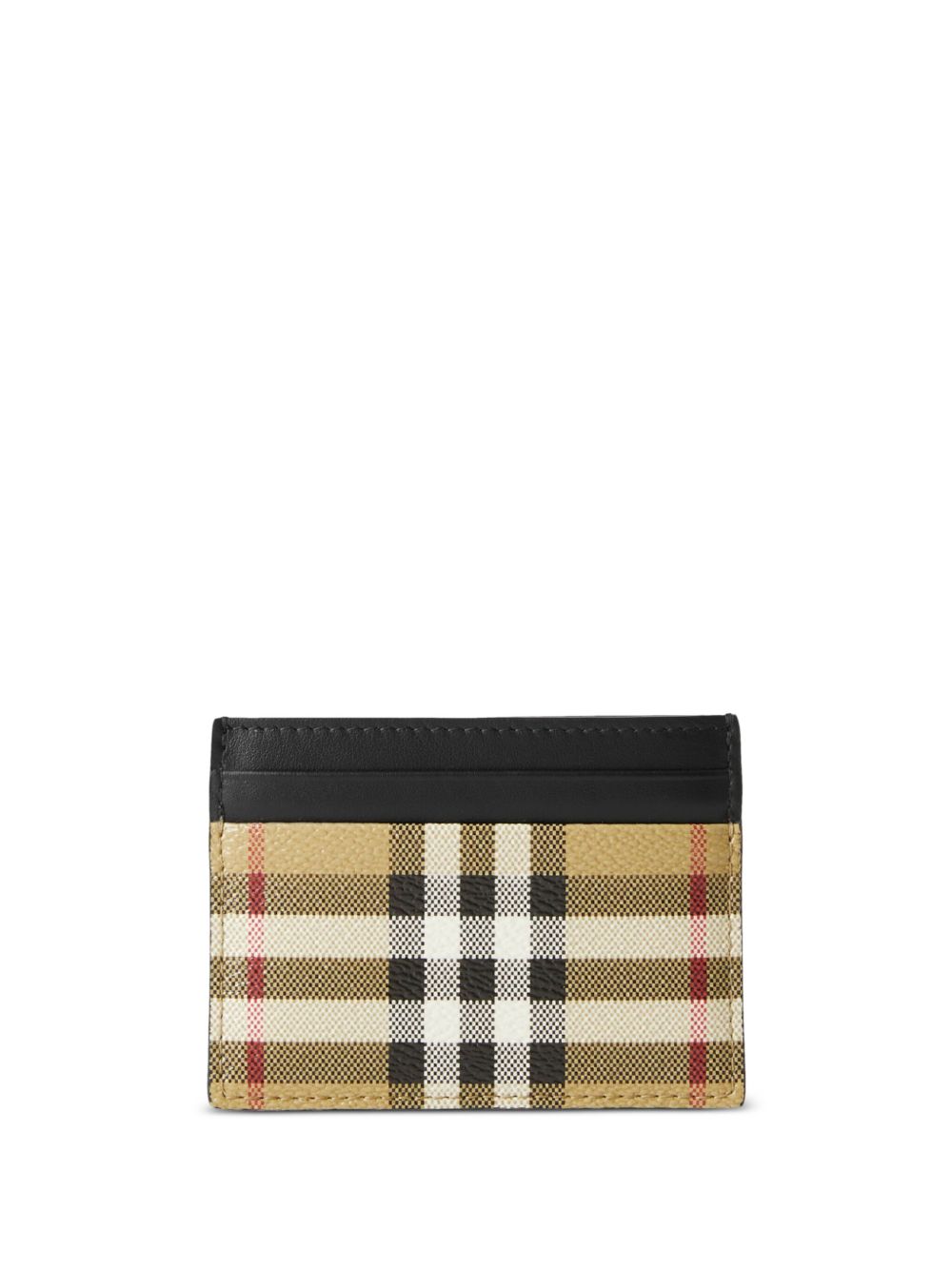Burberry 经典格纹皮质卡夹 - 褐色