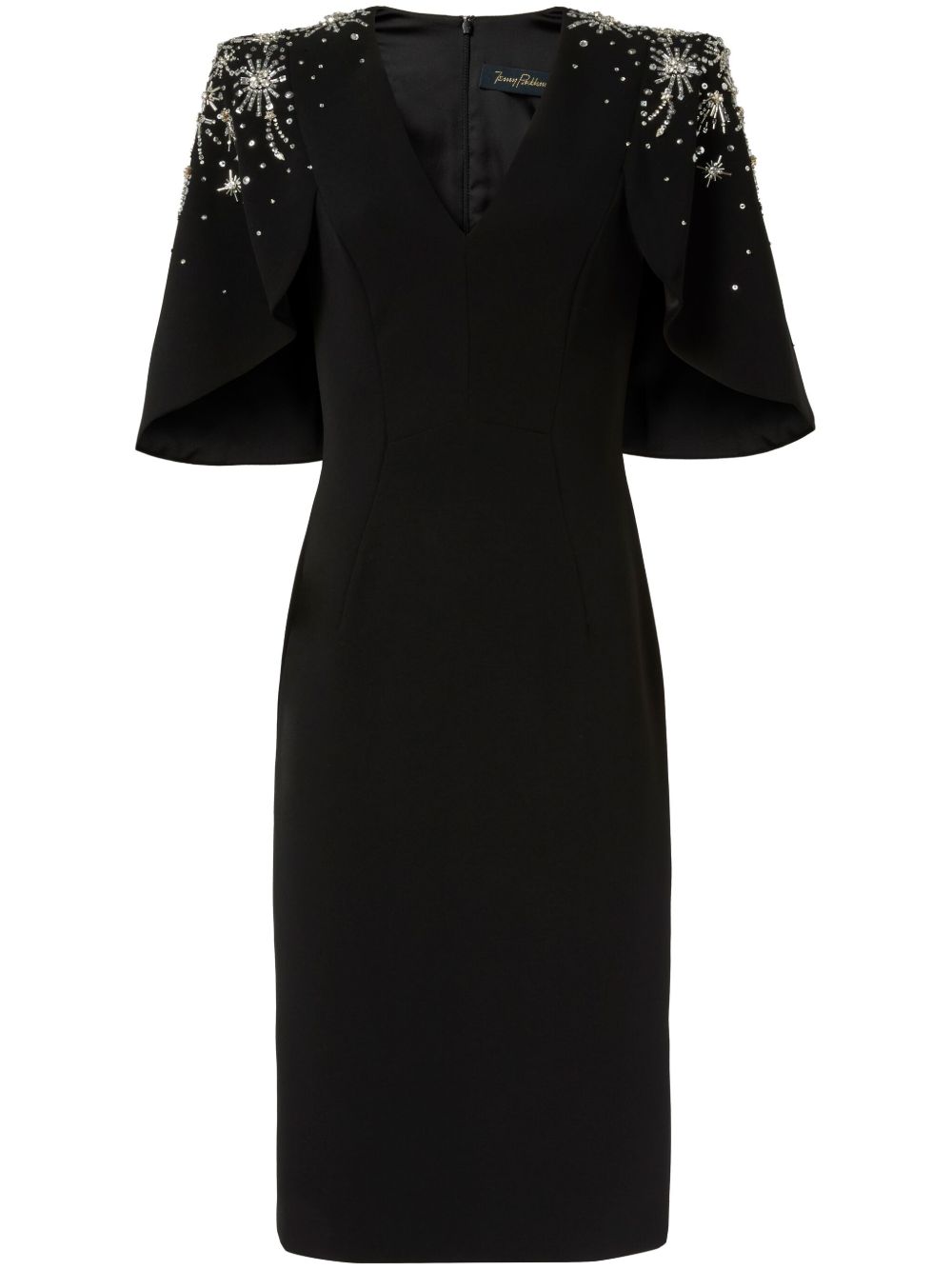 Jenny Packham Zeya 亮片缀饰中长连衣裙 - 黑色