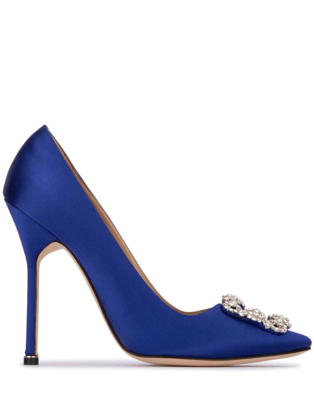 Manolo Blahnik 皮质高跟鞋（10.5厘米） - 蓝色