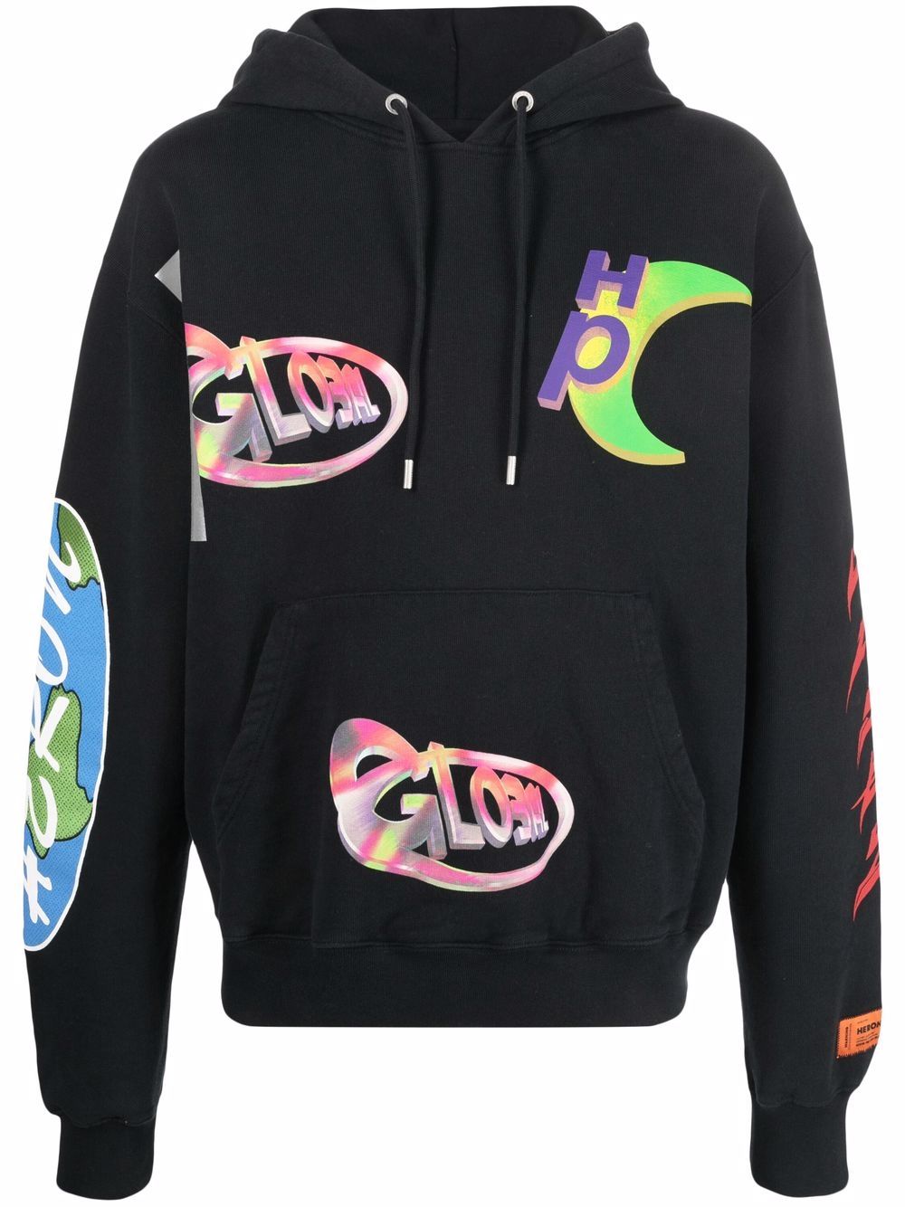 Heron Preston 图案印花连帽衫 - 黑色