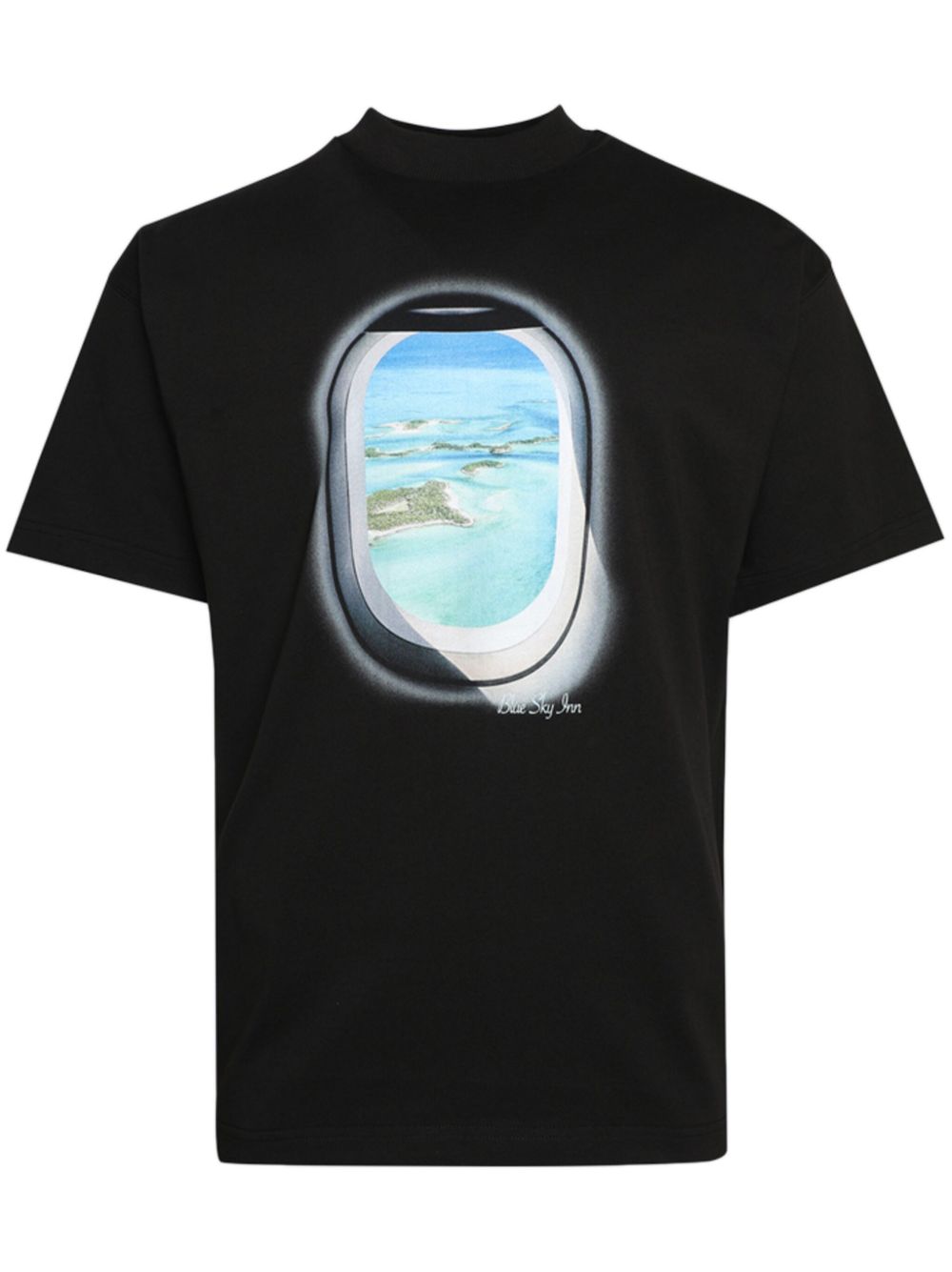 BLUE SKY INN Jet Island 棉T恤 - 黑色