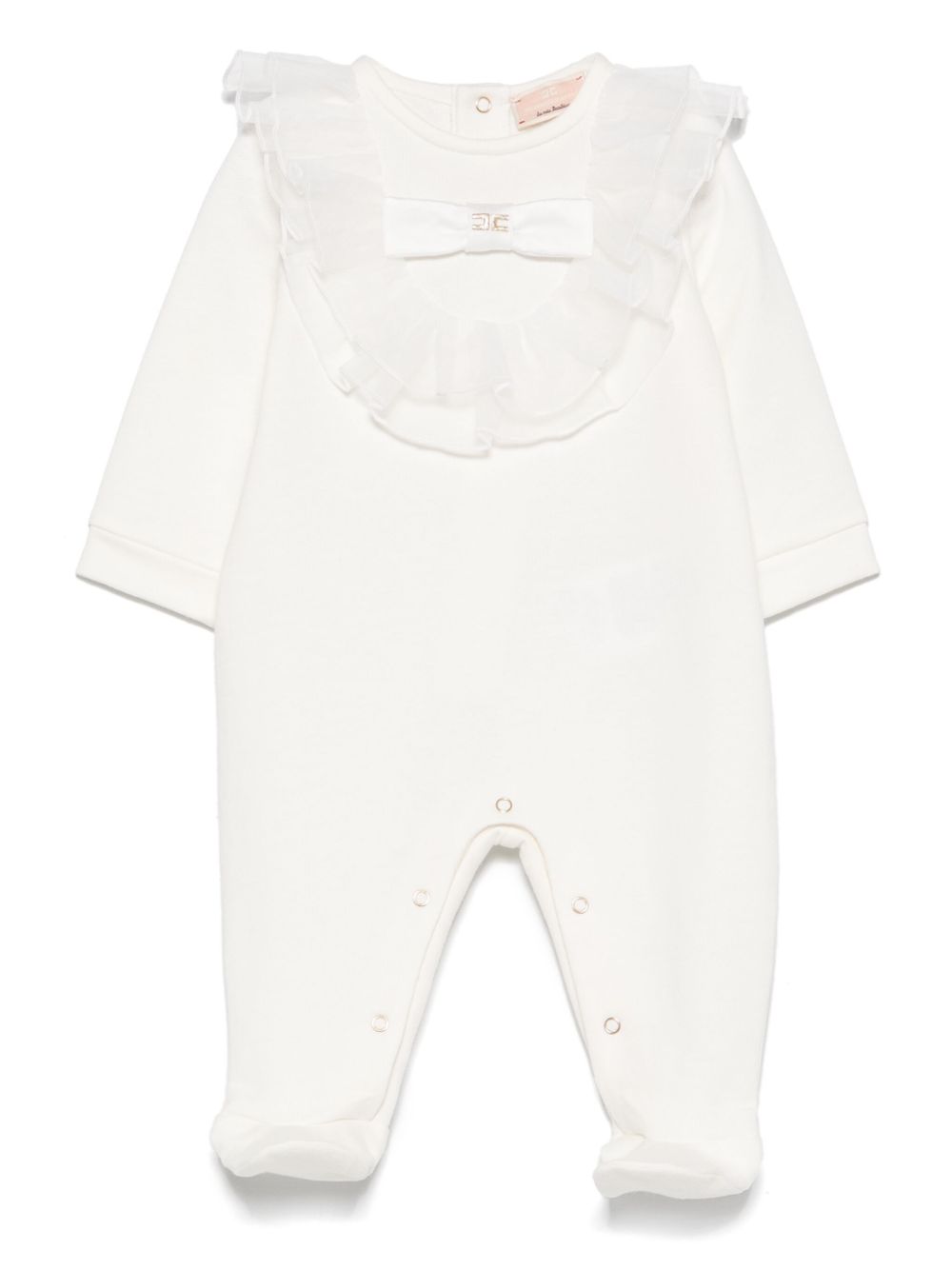 Elisabetta Franchi La Mia Bambina 荷叶边饰睡衣套装 - 白色