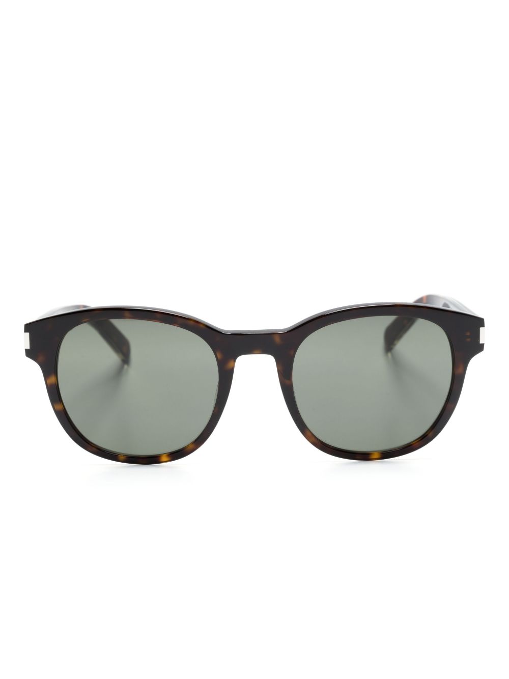 Saint Laurent Eyewear logo雕刻玳瑁纹太阳眼镜 - 褐色