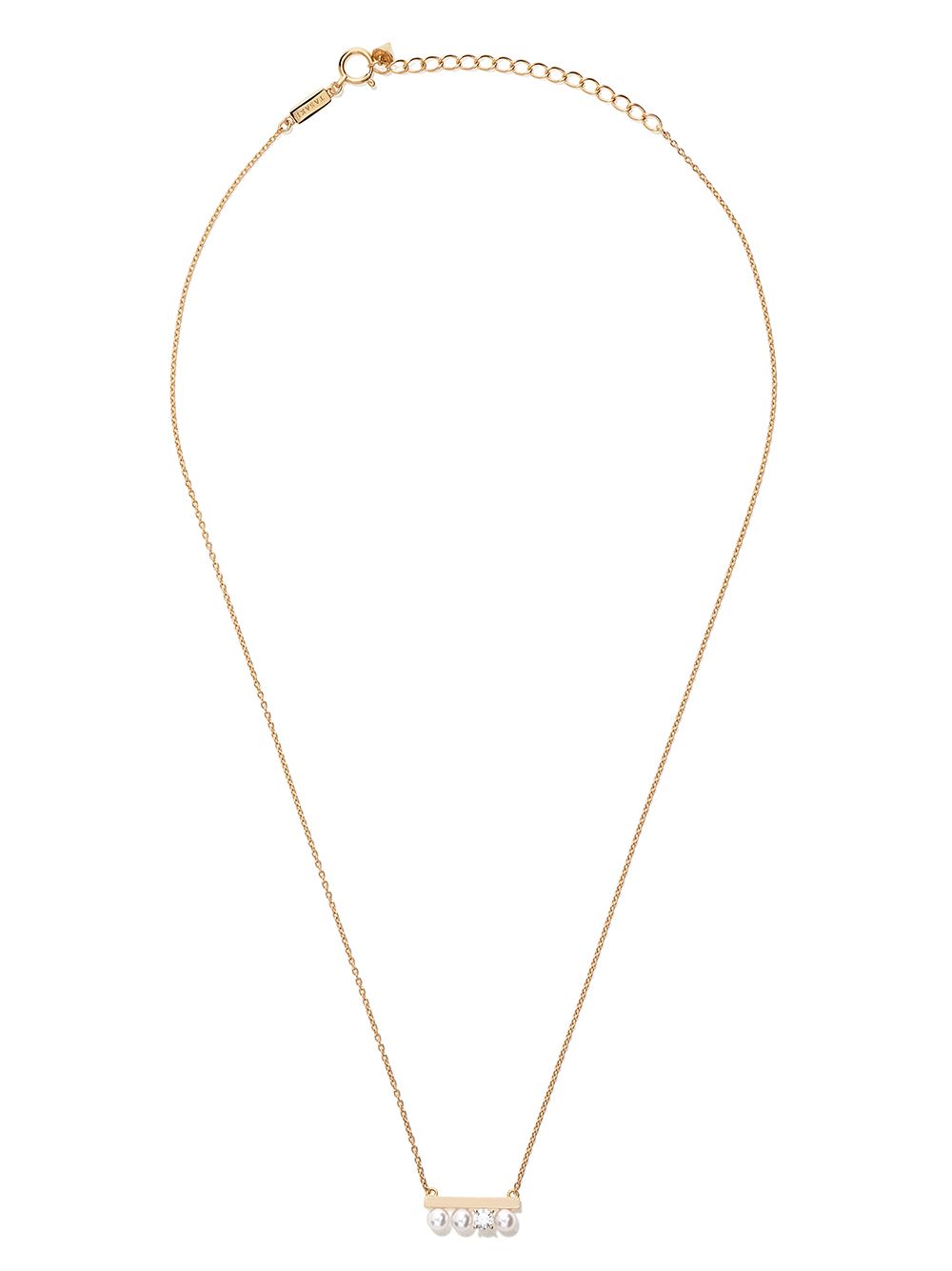 TASAKI Balance 18K黄金小号阿古屋珍珠钻石吊饰项链 - 金属色