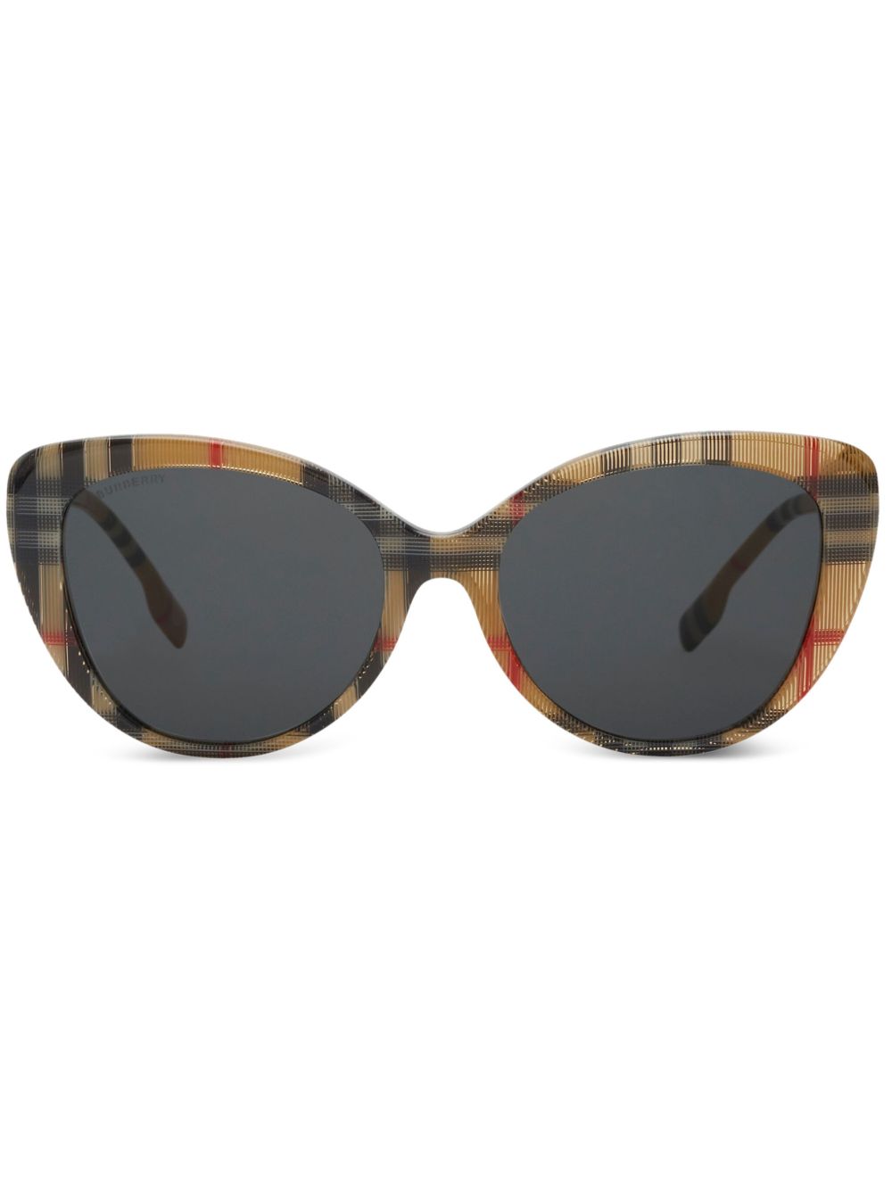 Burberry Eyewear 经典格纹超大镜框太阳眼镜 - 中性色