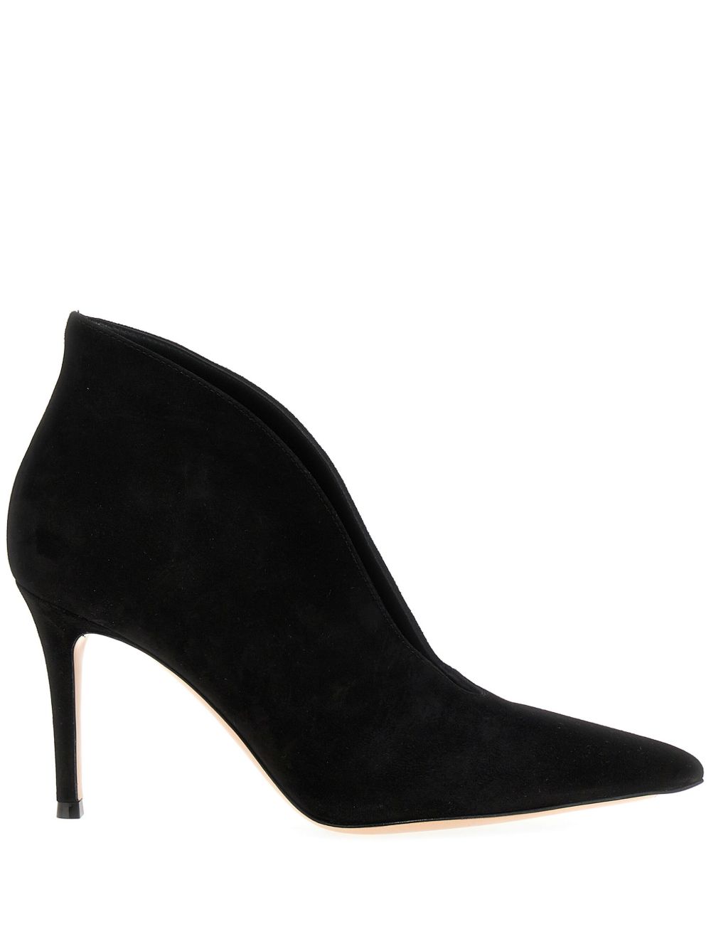 Gianvito Rossi 正面开叉高跟短靴 - 黑色
