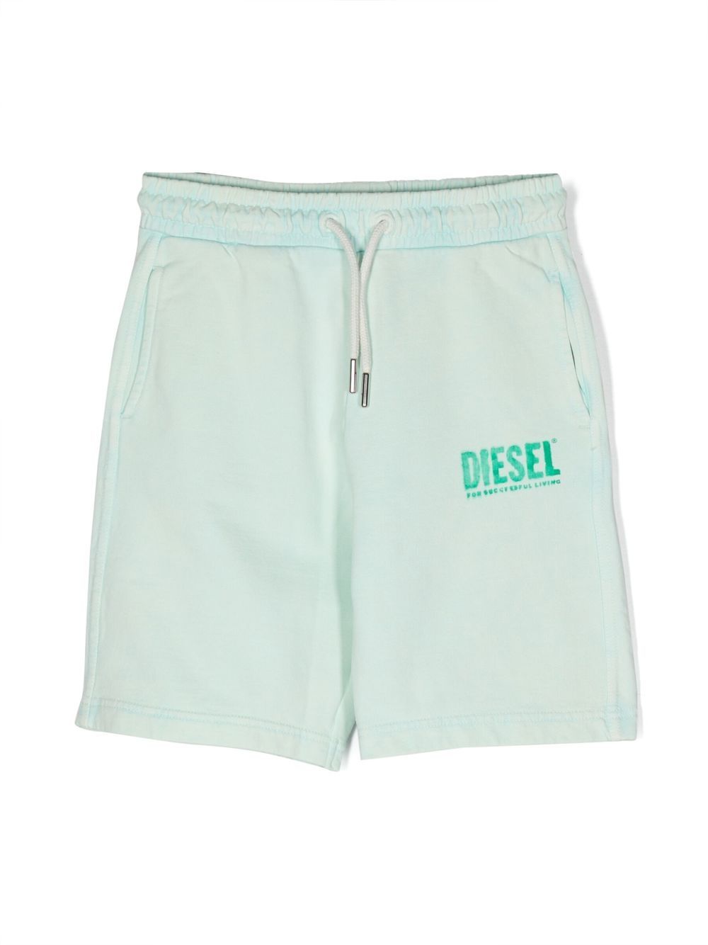 Diesel Kids logo印花运动短裤 - 绿色