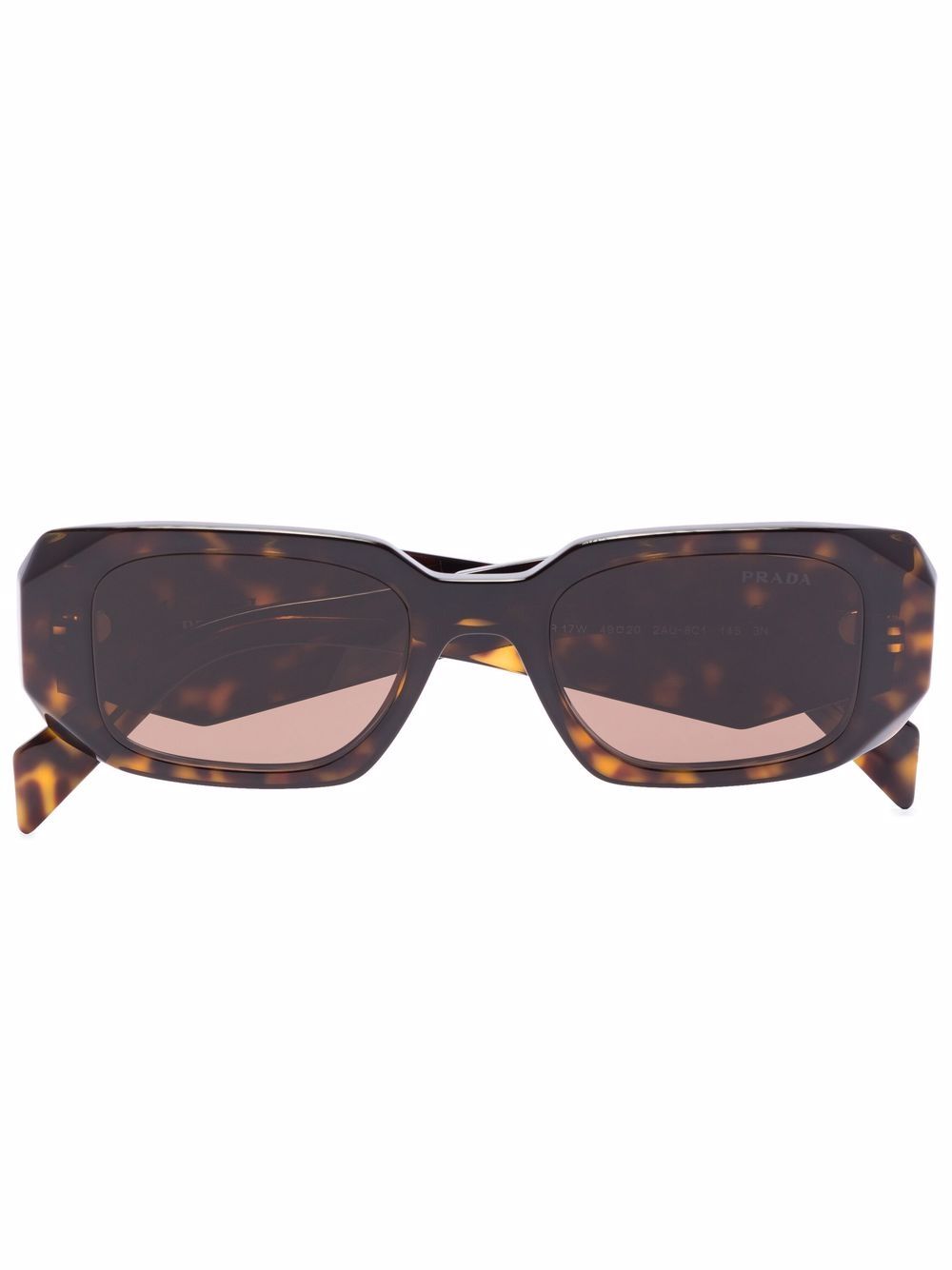 Prada Eyewear 玳瑁纹方框太阳眼镜 - 褐色