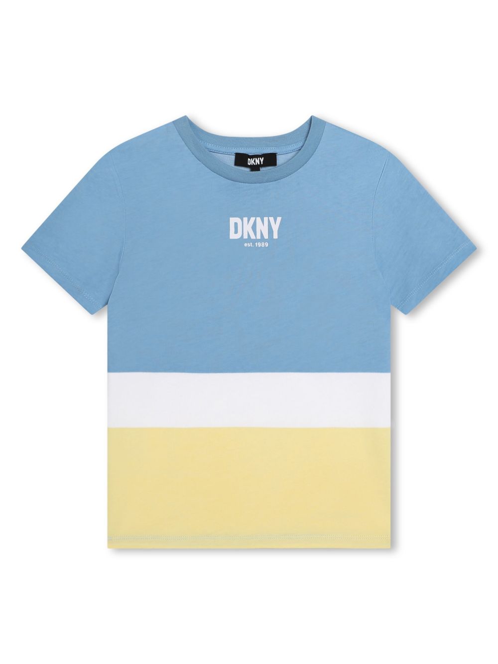 Dkny Kids 拼色棉T恤 - 蓝色