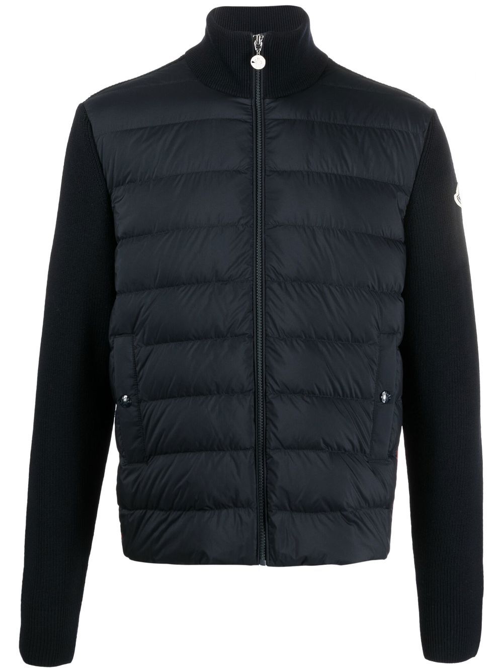 Moncler 针织填充拉链夹克 - 蓝色
