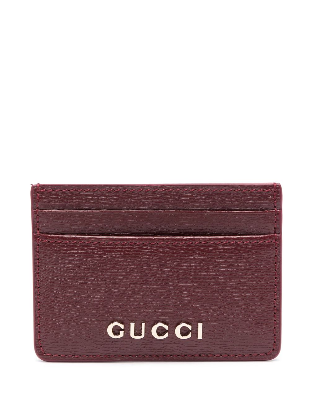 Gucci Gucci 字样细节卡夹 - 红色
