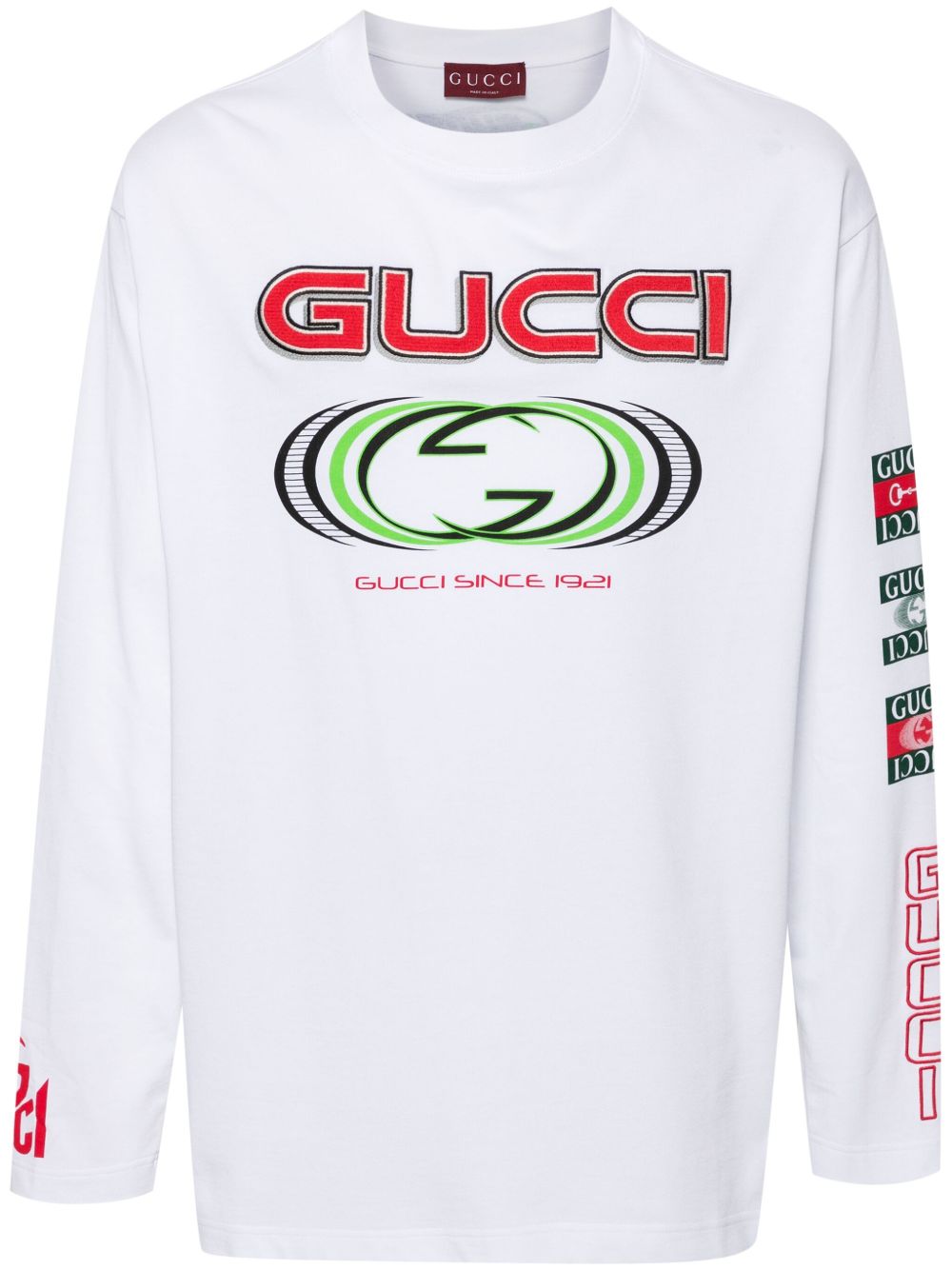 Gucci logo印花棉T恤 - 白色