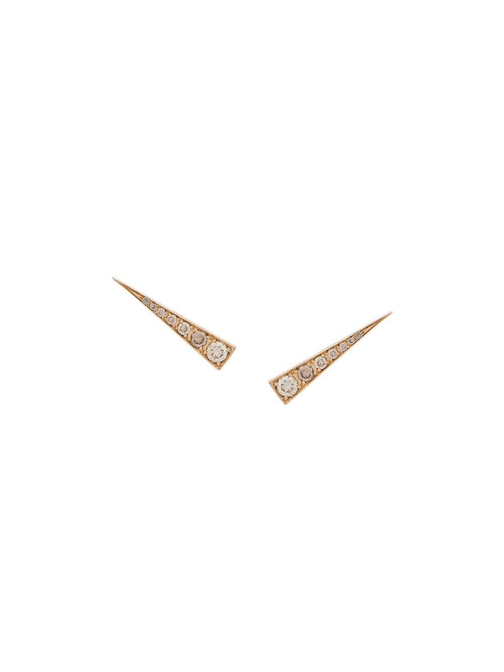 Daou Spark 18K黄金钻石镶嵌耳环 - 金色