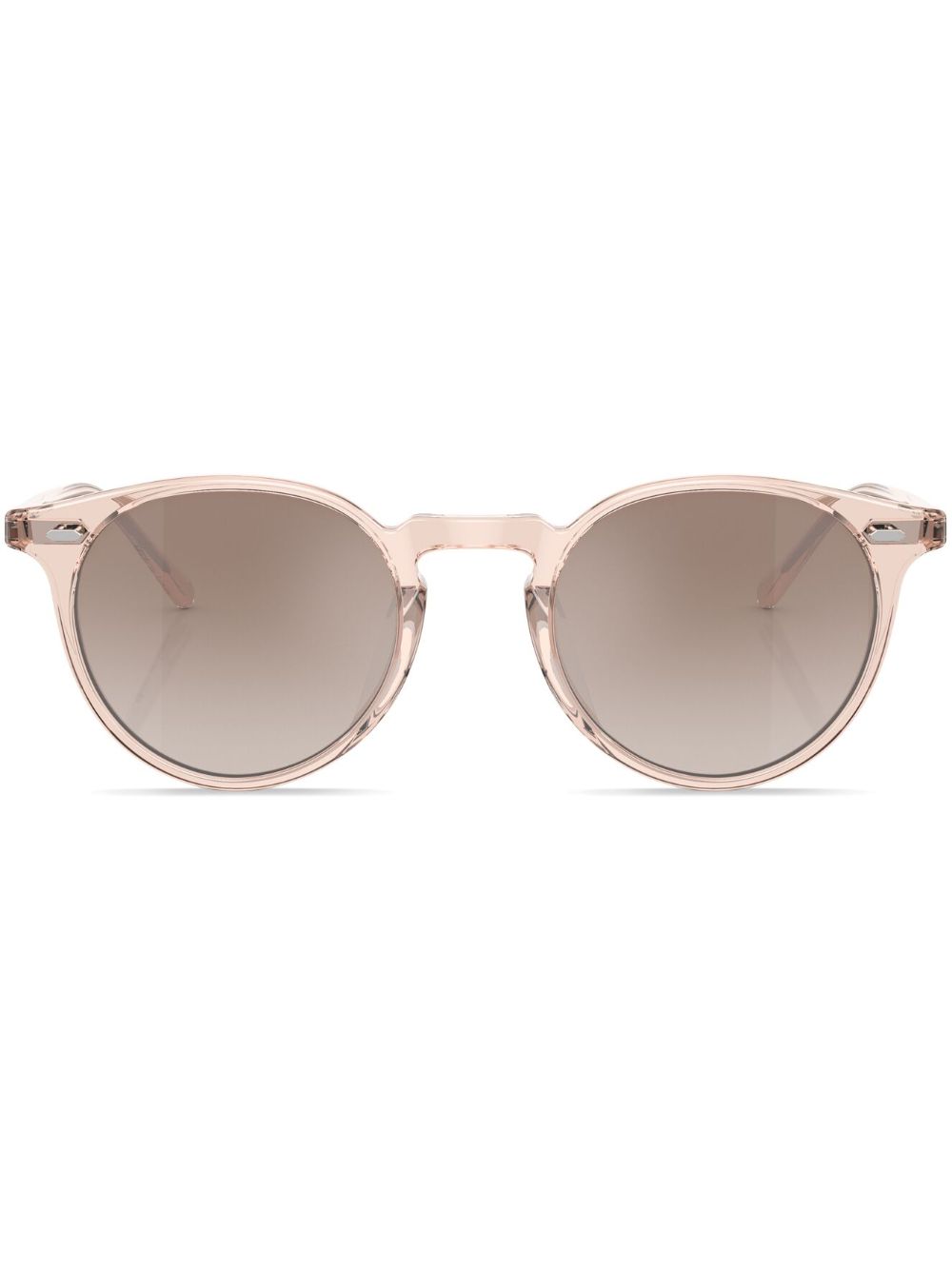 Oliver Peoples 圆形镜框有色镜片太阳眼镜 - 红色