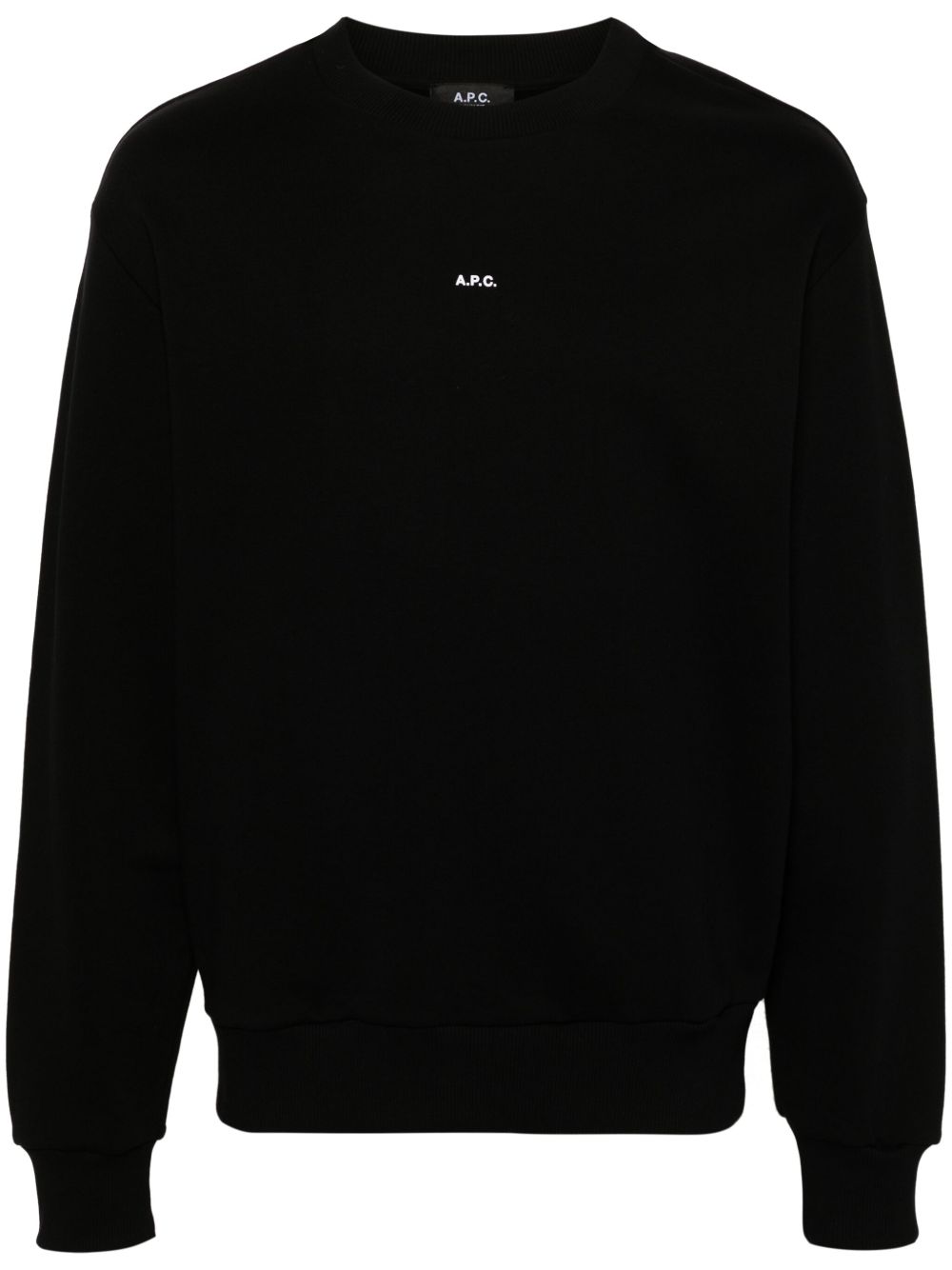 A.P.C. logo印花棉卫衣 - 黑色