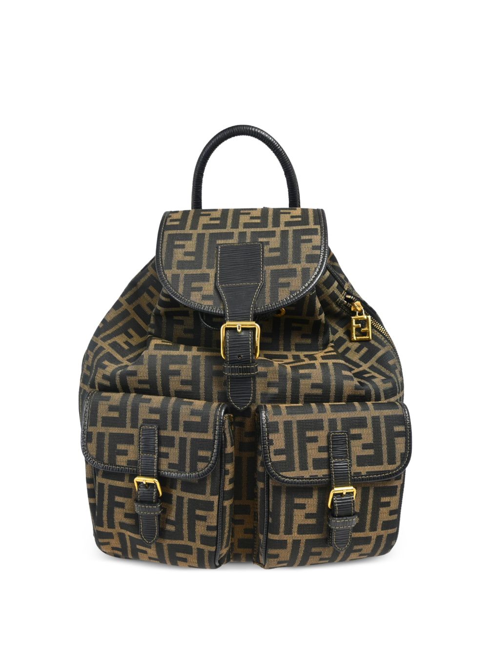 Fendi Pre-Owned Zucca 双肩包（1990-2000年代典藏款） - 中性色
