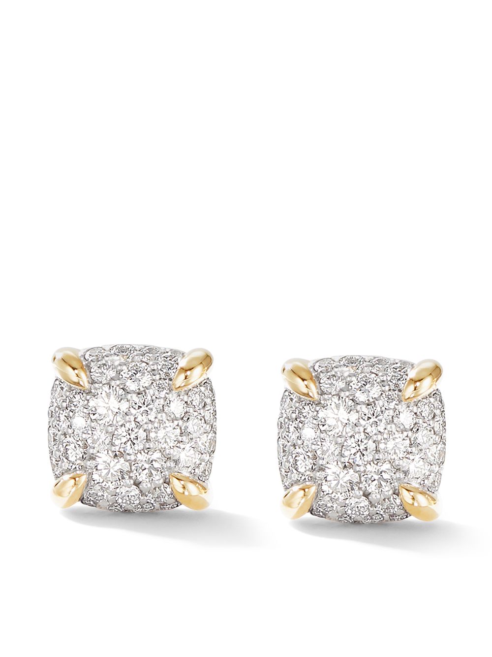 David Yurman Châtelaine 18K黄金8毫米密镶钻石耳环 - 金色