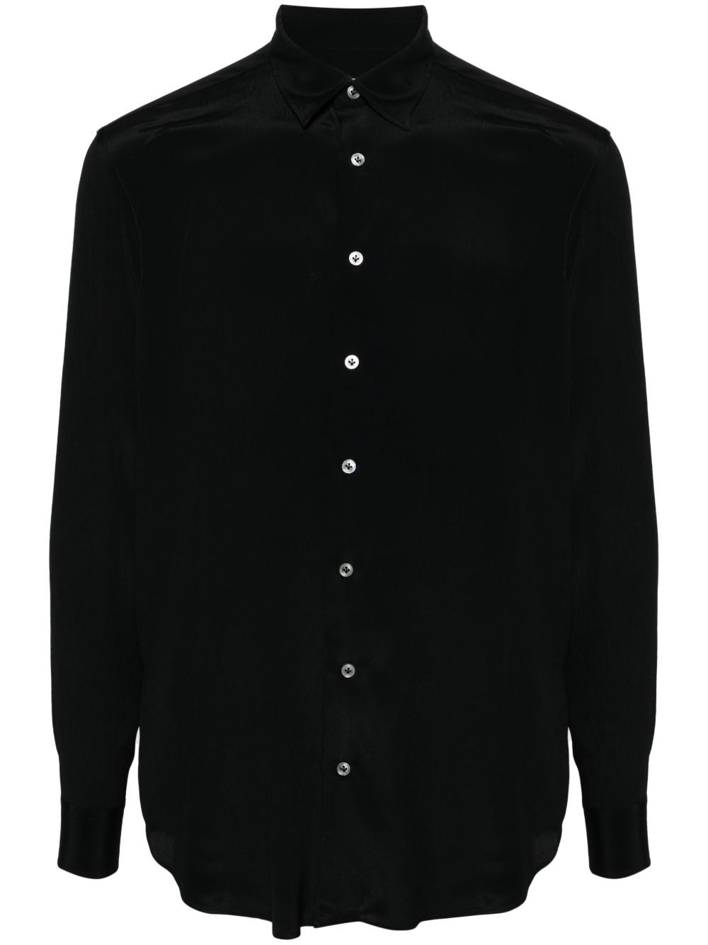 Lardini Ted 缎面衬衫 - 黑色