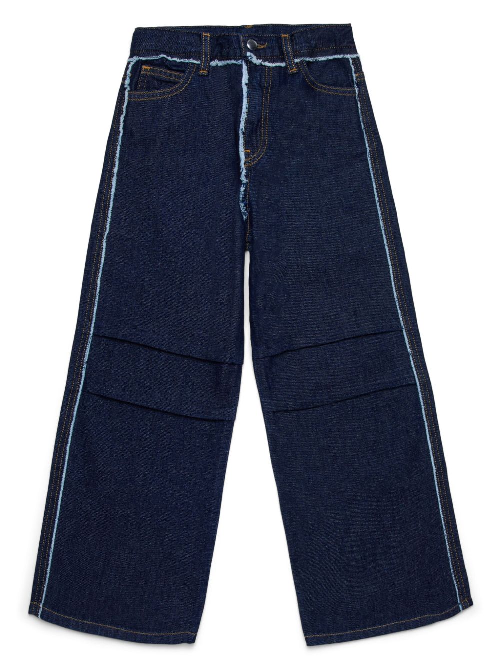 Marni Kids 磨损边饰牛仔裤 - 蓝色