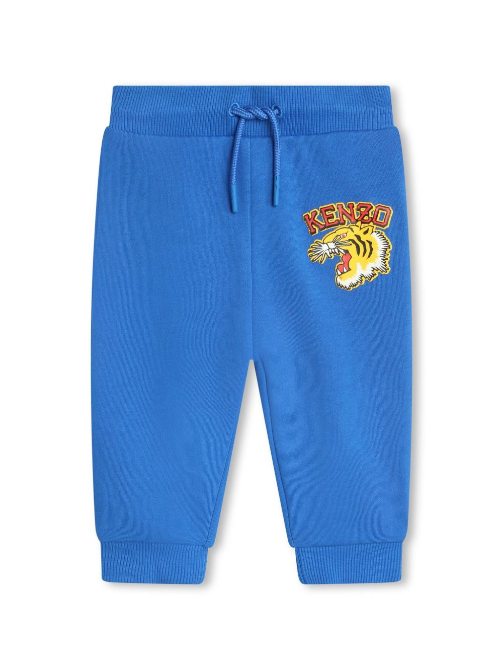 Kenzo Kids logo印花棉运动裤 - 蓝色
