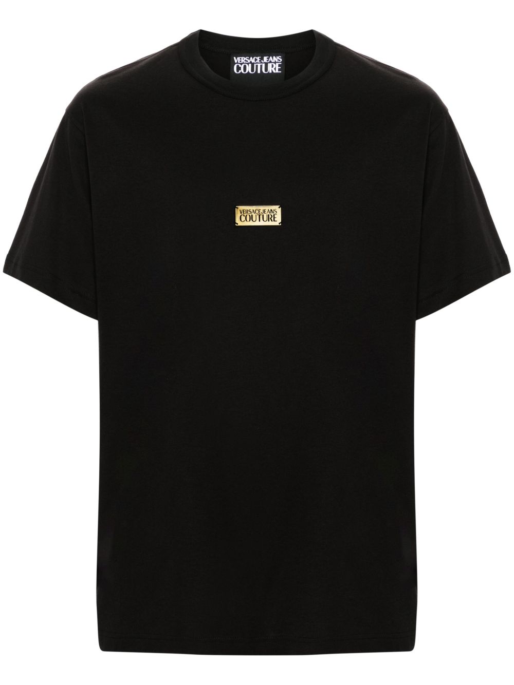 Versace Jeans Couture logo标牌棉T恤 - 黑色