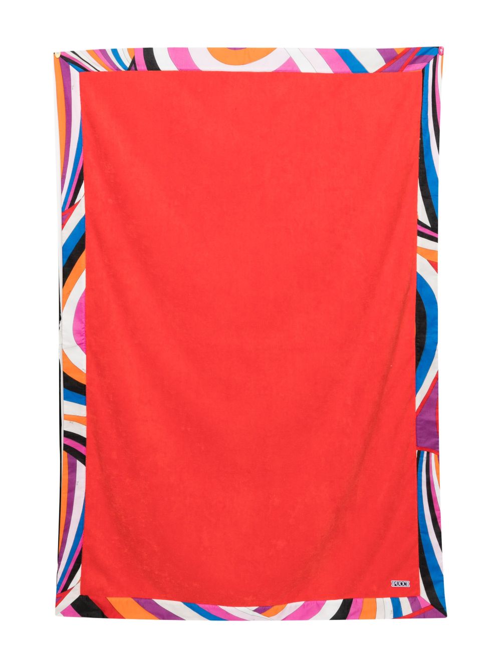 PUCCI Junior Marmo 边饰标贴毛巾 - 红色