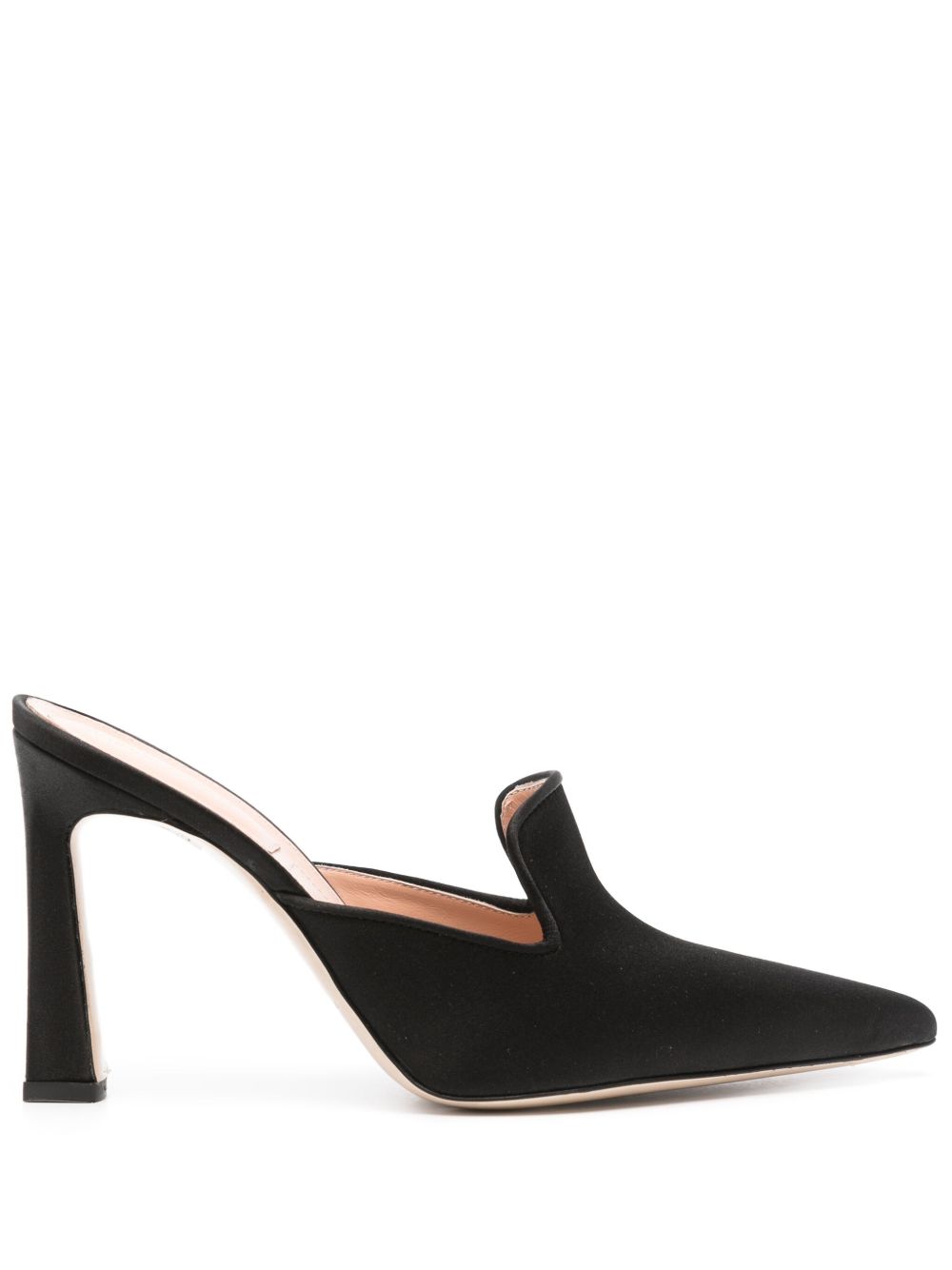 Alberta Ferretti 缎面高跟穆勒鞋 - 黑色