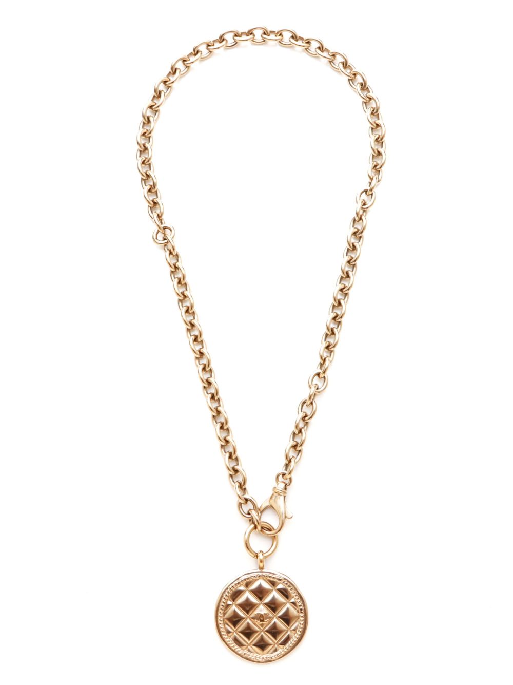 CHANEL Pre-Owned CC Medal 搭链项链（2015年典藏款） - 金色