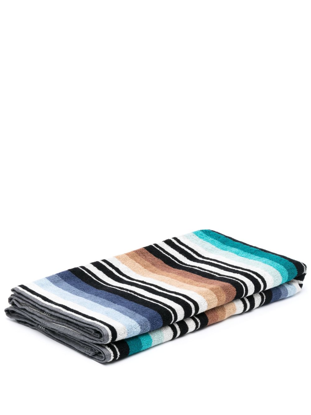 Missoni Home 条纹沙滩毛巾 - 褐色